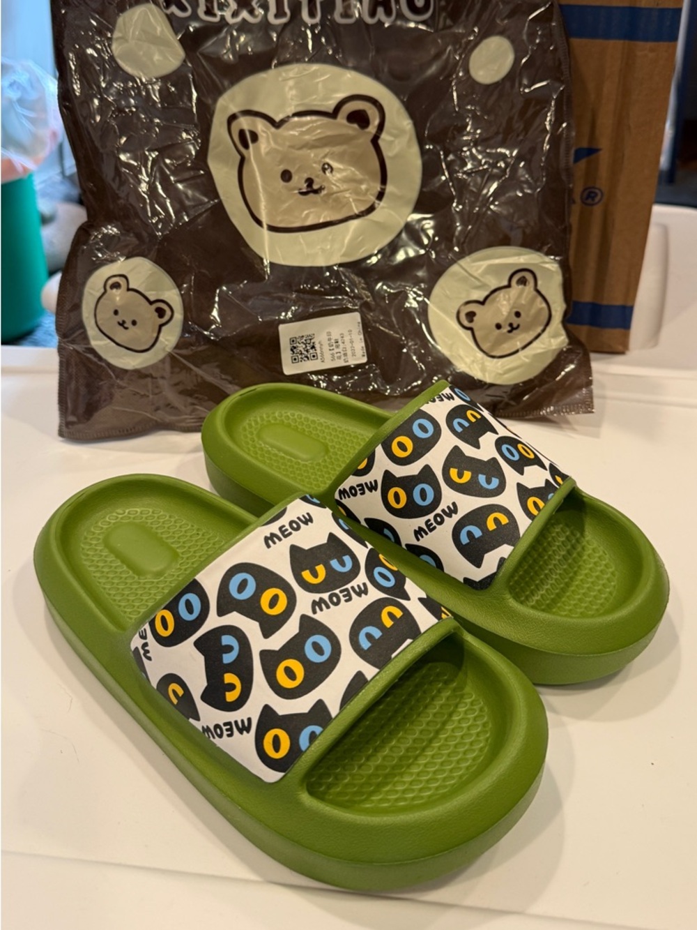 Black Cat Recovery Pillow Slides Slide Sandals